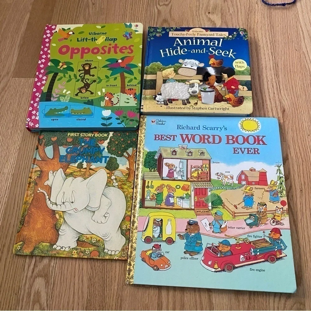 Kids Hardcover Book Bundle Lot Usborne Richard Scarry Best Word Book Ever